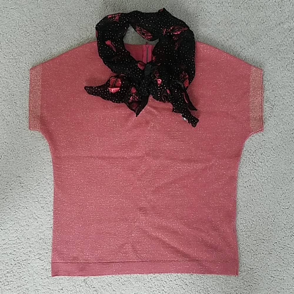 Vintage knit top & scarf